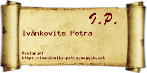 Ivánkovits Petra névjegykártya