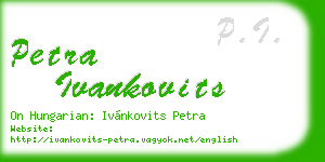 petra ivankovits business card